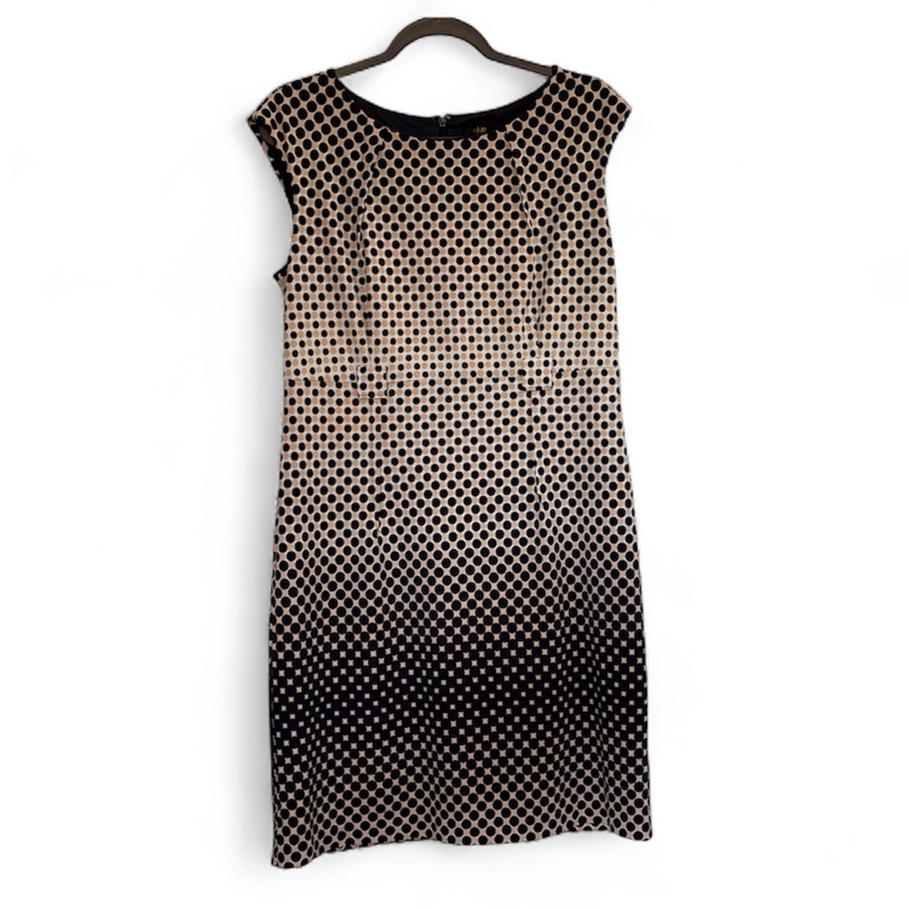 Elegant Black and Cream Polka Dot Dress